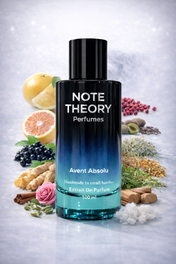 Note Theory Aventus Absolu Perfume bottle with rich fruity woody character