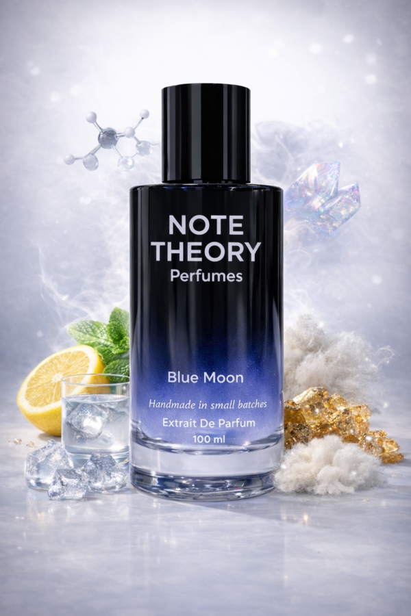 Note Theory Blue Moon Perfume bottle with fresh aromatic character