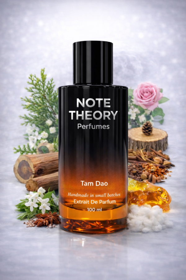 Note Theory Tam Dao Perfume bottle with creamy woody and sandalwood character